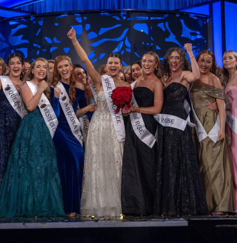 19.08.2025 Tuesday Night.Pictures from the Rose of Tralee International Festival.The 2025 International Rose of Tralee is Katelyn Cummins selected on stage at the Kerry Sports Academy, MTU during the Rose of Tralee International Festival TV Rose Selection night on Tuesday 19th of August.Katelyn was representing Laois at the 2025 festival.Photo By : Domnick Walsh © Eye Focus LTD .Domnick Walsh Photographer is an Irish Aviation Authority ( IAA ) approved Quadcopter Pilot.Tralee Co Kerry Ireland.Mobile Phone : 00 353 87 26 72 033Land Line        : 00 353 66 71 22 981E/Mail :        info@dwalshphoto.ieWeb Site :    www.dwalshphoto.ieALL IMAGES ARE COVERED BY COPYRIGHT ©