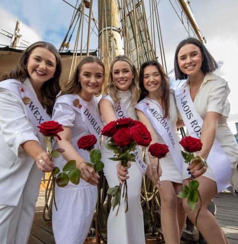 Repro Free : THE SEARCH IS ON FOR THE 2024 INTERNATIONAL ROSE OF TRALEE ::: Repro free images :::
Pictured :  Roses : Bronagh Hogan Wexford , Bethany Cushing Dublin , 2023 Rose of Tralee Roisin Wiley , Ashley Jackson Arizona and Sinead Down Laoise
in Dublin for the launch .
FEBRUARY 19TH: From New York to Arizona, Kerry to Castlebar – Roses and Rose Escorts gathered at the Jeanie Johnston in Custom House Quay, Dublin 1 to launch the search for the 2024 International Rose of Tralee and Rose Escort of the Year. Applications are now open at www.roseoftralee.ie
With Rose Selections soon taking place across 32 centres nationally and worldwide, Rose of Tralee Róisín Wiley and Rose Escort of the Year Tommy Cunningham officially launched the search for the 2024 International Roses and Benetti Menswear Rose Escorts to take part in the summer of a lifetime by becoming a Rose or Rose Escort.
Ireland’s flagship family festival, the Rose of Tralee International Festival continues to grow in popularity with more than 100,000 enjoying all that was on offer across the five-day event, and more than 15 million views of last year’s festival on Rose of Tralee social media. Now, as we prepare to do it all again in 2024, the search is on at home and abroad to find this year’s Roses and Rose Escorts. Visit www.roseoftralee.ie for more information.
The 2024 Rose of Tralee International Festival will take place from August 16th – 20th.
Visit www.roseoftralee.ie for more information on how to start your own Rose journey.
Photo By : Domnick Walsh © Eye Focus LTD .
Domnick Walsh Photographer is an Irish Aviation Authority ( IAA ) approved Quadcopter Pilot.
Tralee Co Kerry Ireland.
Mobile Phone : 00 353 87 26 72 033
Land Line        : 00 353 66 71 22 981
E/Mail :        info@dwalshphoto.ie
Web Site :    www.dwalshphoto.ie
ALL IMAGES ARE COVERED BY COPYRIGHT ©