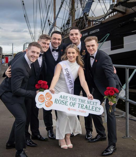 Repro Free : THE SEARCH IS ON FOR THE 2024 INTERNATIONAL ROSE OF TRALEE ::: Repro free images :::
Pictured : Rose Escorts : Tommy Cunningham  ,  Mike Donoghue , Noel Quinn , Tommy Quirke , and  Alex Kenny  With the 2023 Rose of Tralee Roisin Wiley in Dublin for the launch .
FEBRUARY 19TH: From New York to Arizona, Kerry to Castlebar – Roses and Rose Escorts gathered at the Jeanie Johnston in Custom House Quay, Dublin 1 to launch the search for the 2024 International Rose of Tralee and Rose Escort of the Year. Applications are now open at www.roseoftralee.ie
With Rose Selections soon taking place across 32 centres nationally and worldwide, Rose of Tralee Róisín Wiley and Rose Escort of the Year Tommy Cunningham officially launched the search for the 2024 International Roses and Benetti Menswear Rose Escorts to take part in the summer of a lifetime by becoming a Rose or Rose Escort.
Ireland’s flagship family festival, the Rose of Tralee International Festival continues to grow in popularity with more than 100,000 enjoying all that was on offer across the five-day event, and more than 15 million views of last year’s festival on Rose of Tralee social media. Now, as we prepare to do it all again in 2024, the search is on at home and abroad to find this year’s Roses and Rose Escorts. Visit www.roseoftralee.ie for more information.
The 2024 Rose of Tralee International Festival will take place from August 16th – 20th.
Visit www.roseoftralee.ie for more information on how to start your own Rose journey.
Photo By : Domnick Walsh © Eye Focus LTD .
Domnick Walsh Photographer is an Irish Aviation Authority ( IAA ) approved Quadcopter Pilot.
Tralee Co Kerry Ireland.
Mobile Phone : 00 353 87 26 72 033
Land Line        : 00 353 66 71 22 981
E/Mail :        info@dwalshphoto.ie
Web Site :    www.dwalshphoto.ie
ALL IMAGES ARE COVERED BY COPYRIGHT ©